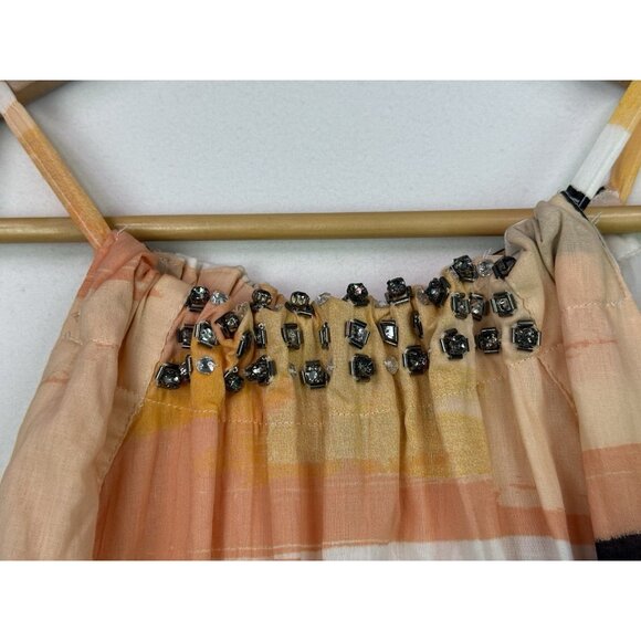 Lane Bryant Dress Coral Multicolor Halter Tie Neck Maxi Sleeveless Boho Sz 14/16 - Picture 3 of 8